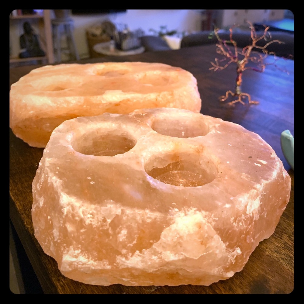 Himalayan salt rocks for tea lights or air plants